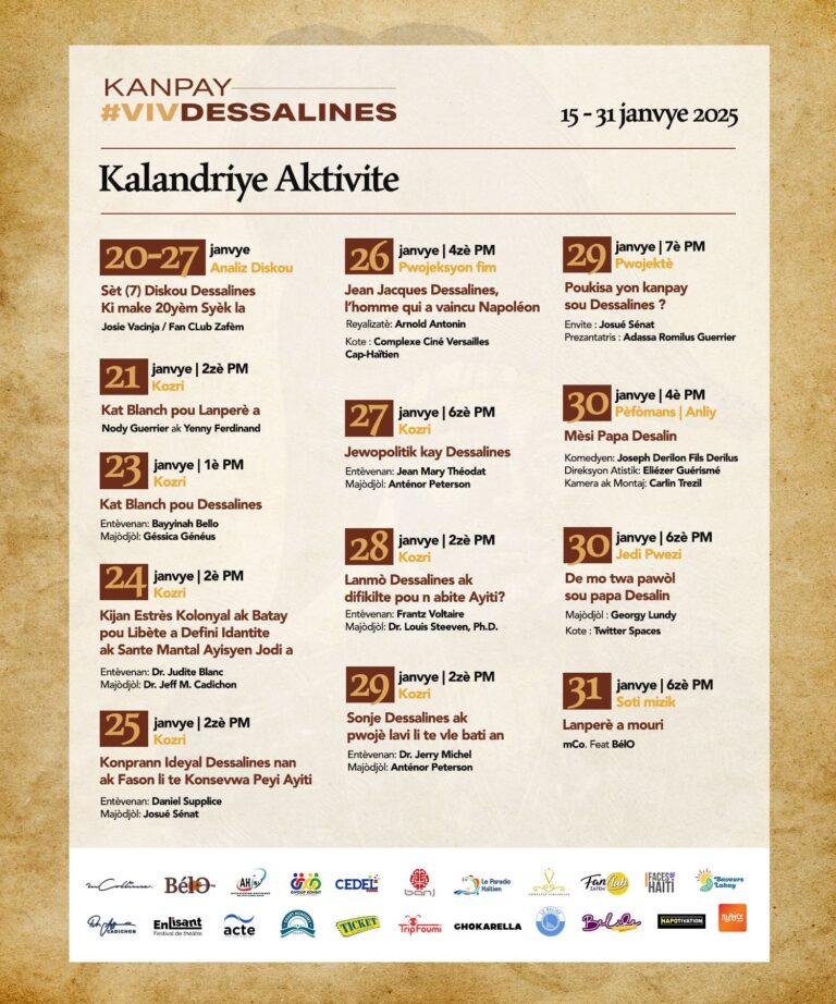 KANPAY #VIVDESALINES : Calendrier des Activités (15-31 Janvier 2025)