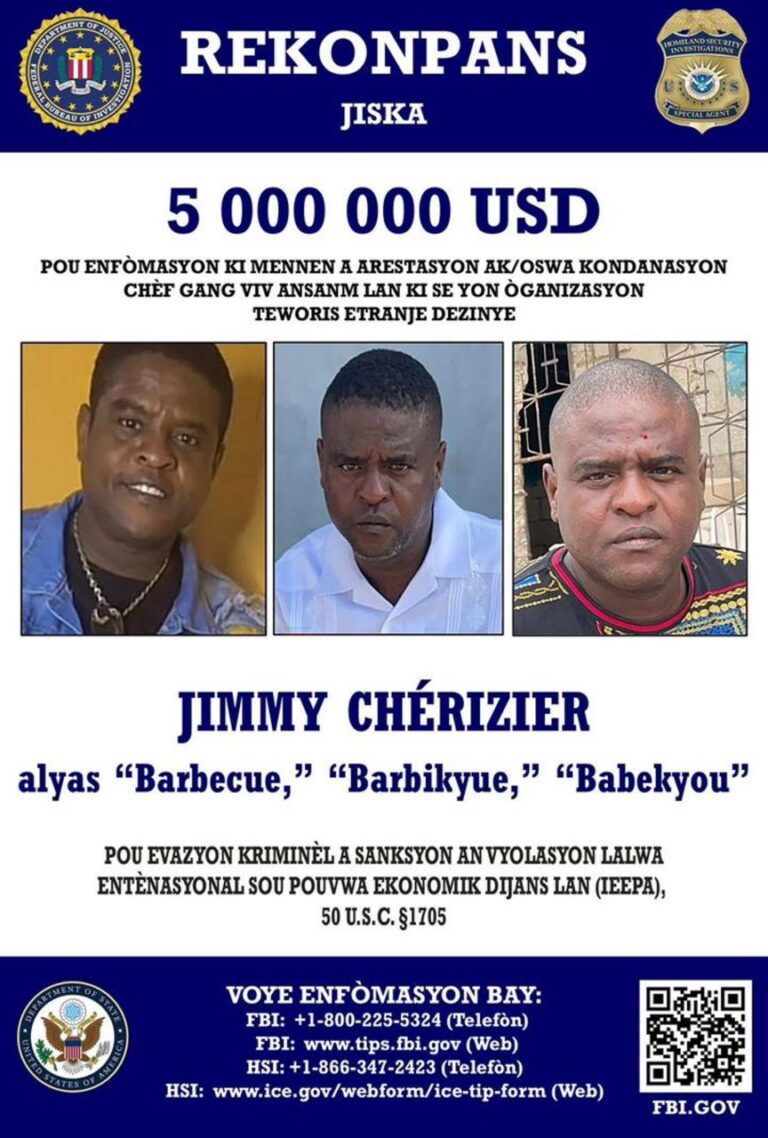 5 millions de dollars pour la capture du chef de gang « Barbecue »: une prime des États Unis*