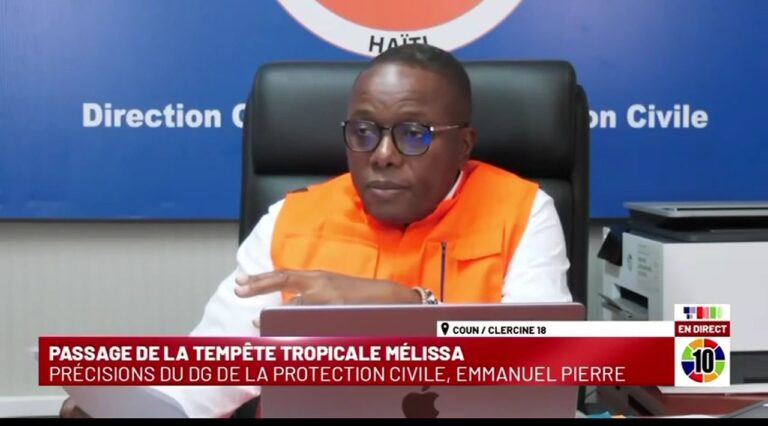 La protection civile présente le bilan des dégâts causés par l&rsquo;ouragan Mélissa