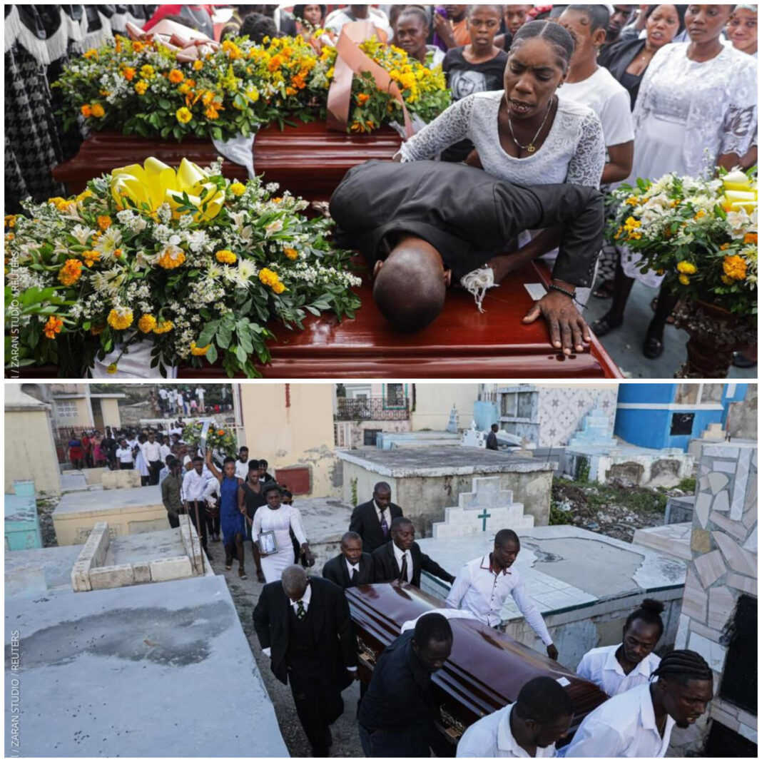 Funérailles collectives à Petit-Goâve : 18 vies fauchées par Mélissa dont 10 enfants portées en terre