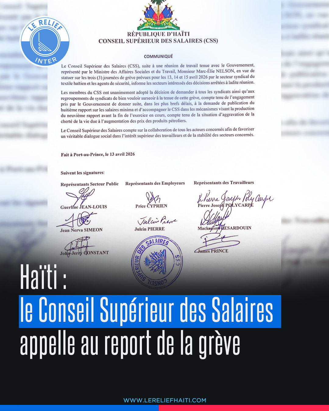 Grev la te repote: Konsèy Sipèyor Salè a negosye ak gouvènman an